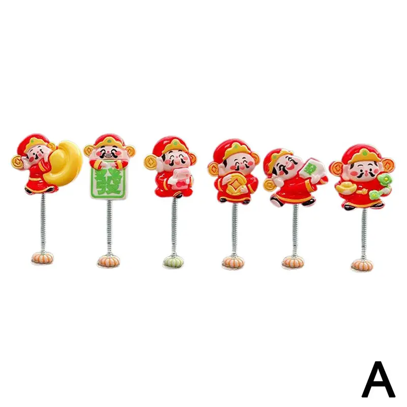 Đồ Trang Trí Xe Hơi, 6 Chiếc Lắc Đầu, Thần Tài Nhỏ Đồ Trang Trí Hoạt Hình Dễ Thương, Đồ Trang Trí Màn Hình Điều Hướng Bảng Điều Khiển, Dễ Thương Và Nhỏ Thích Hợp Để Trang Trí Xe Hơi 6