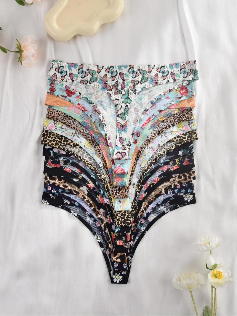 Product Introduction of Women's All Over Print Thong, Breathable Comfortable Panty for Daily Wear, Women's Underwear for All Seasons 2