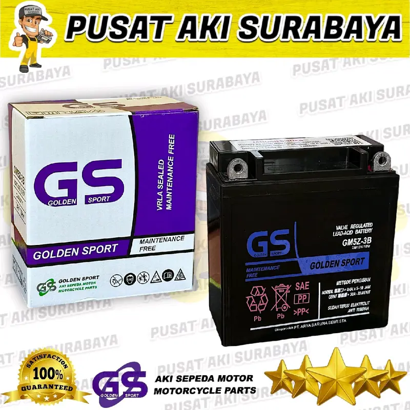 GARANSI AKI BARU GOLDEN SPORT GM5Z SEPEDA MOTOR MIO KARBU MIO SPORTY JUPITER BURHAN MX OLD MTX5AL YB5LB YT7C GT6A 2