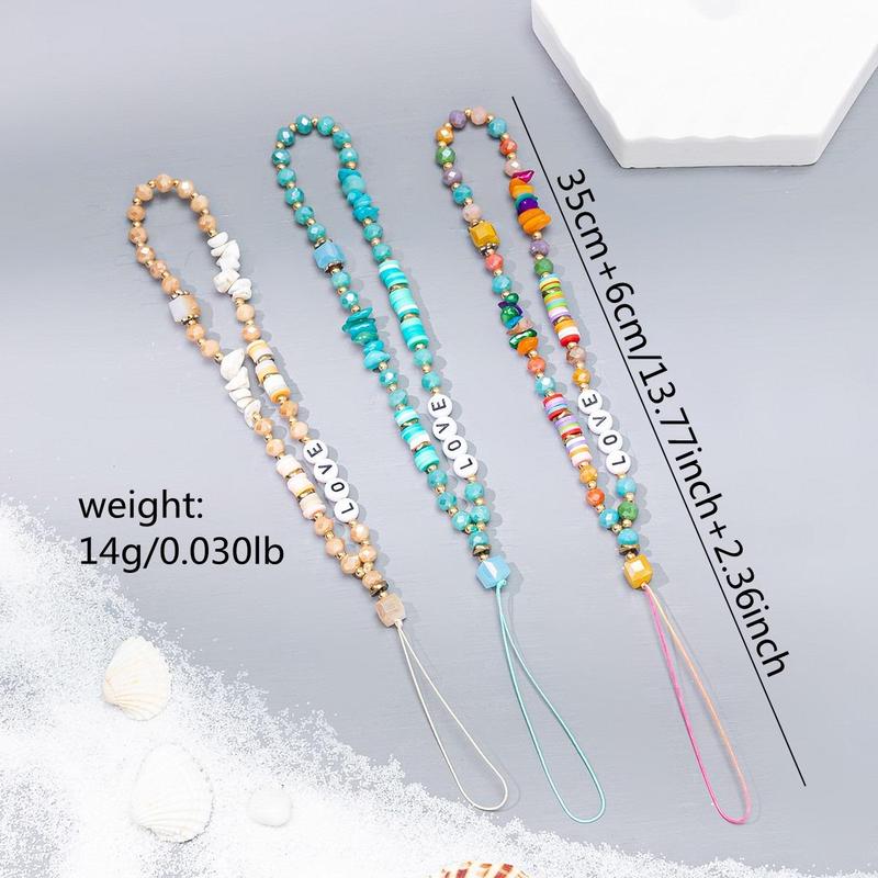 Artificial Crystal Beaded Phone Chain, Cell Phone Lanyard, Phone Strap For Women & Girls 2
