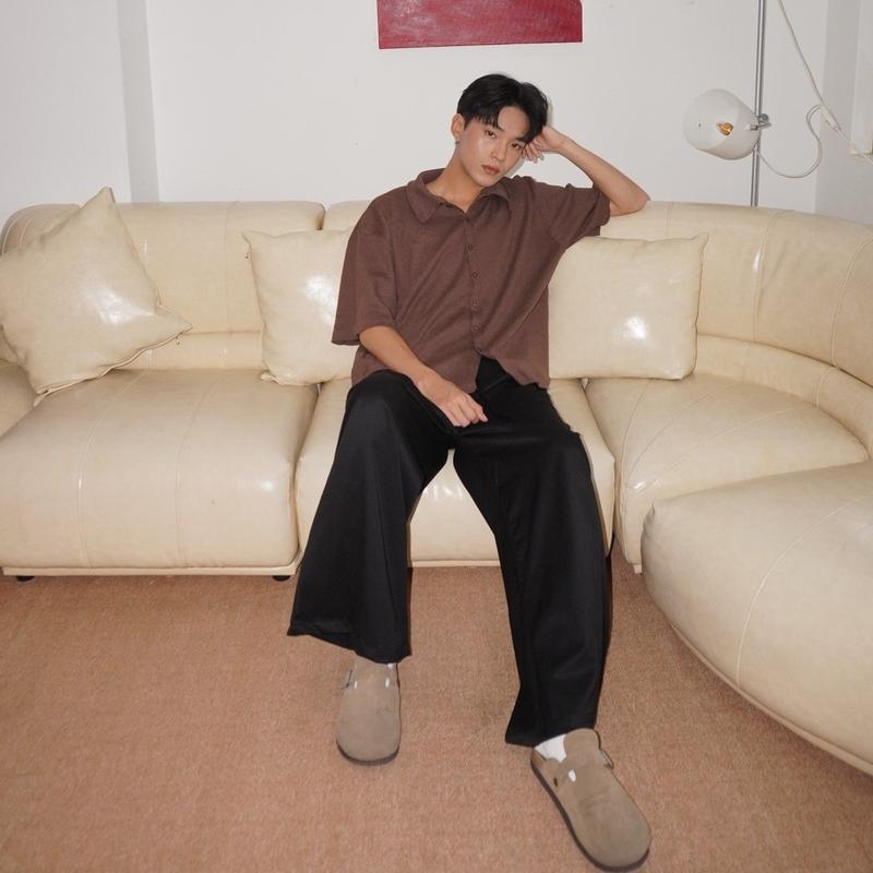Sơ mi thanh lịch tay ngắn unisex - Chất Gân Đan Premium 24hmood sominam  dep 3