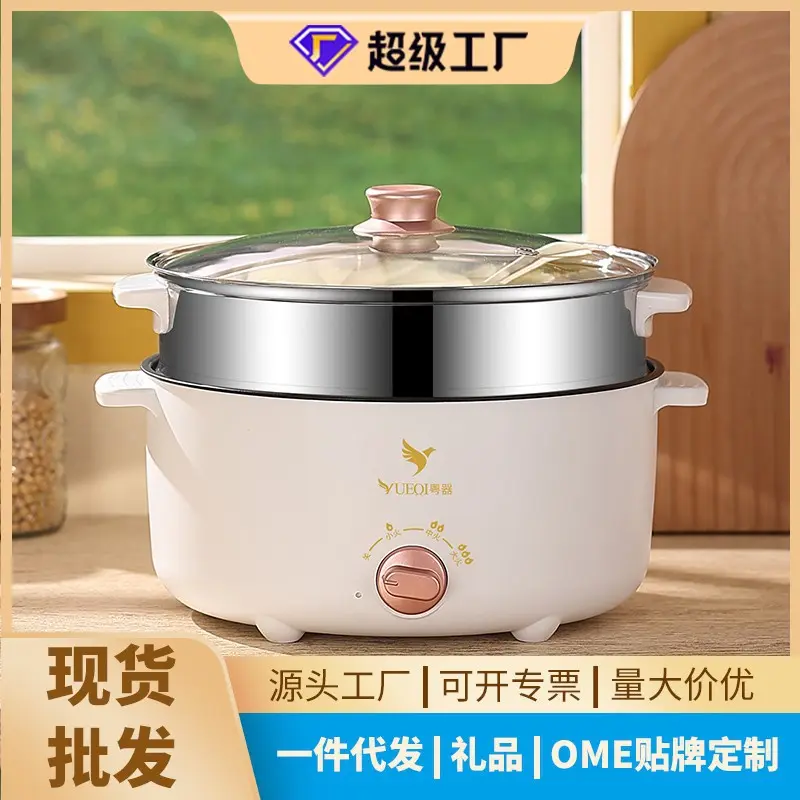 Electric Caldron Multi-Functional Electric Frying Pan Student Dormitory Pot Household Electric Chafing Dish Non-Stick Pan Electric Steamer Small Electric Pot