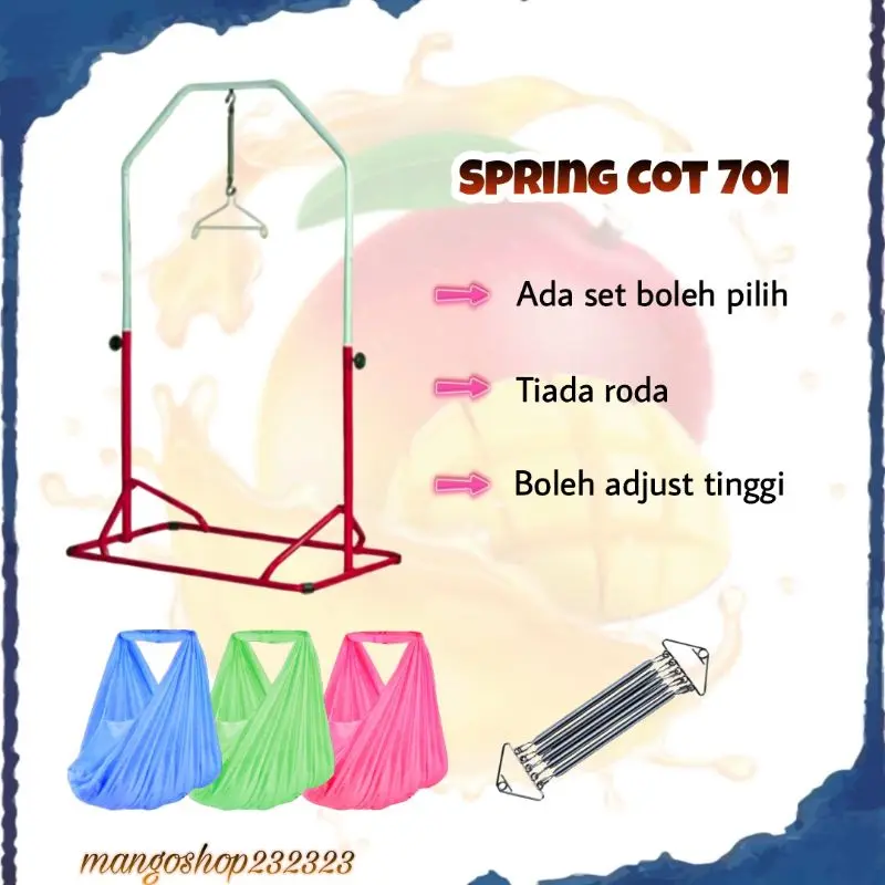 Spring Cot Adjustable / Buaian Baby Boleh Adjust Ketinggian / Baby Cradle