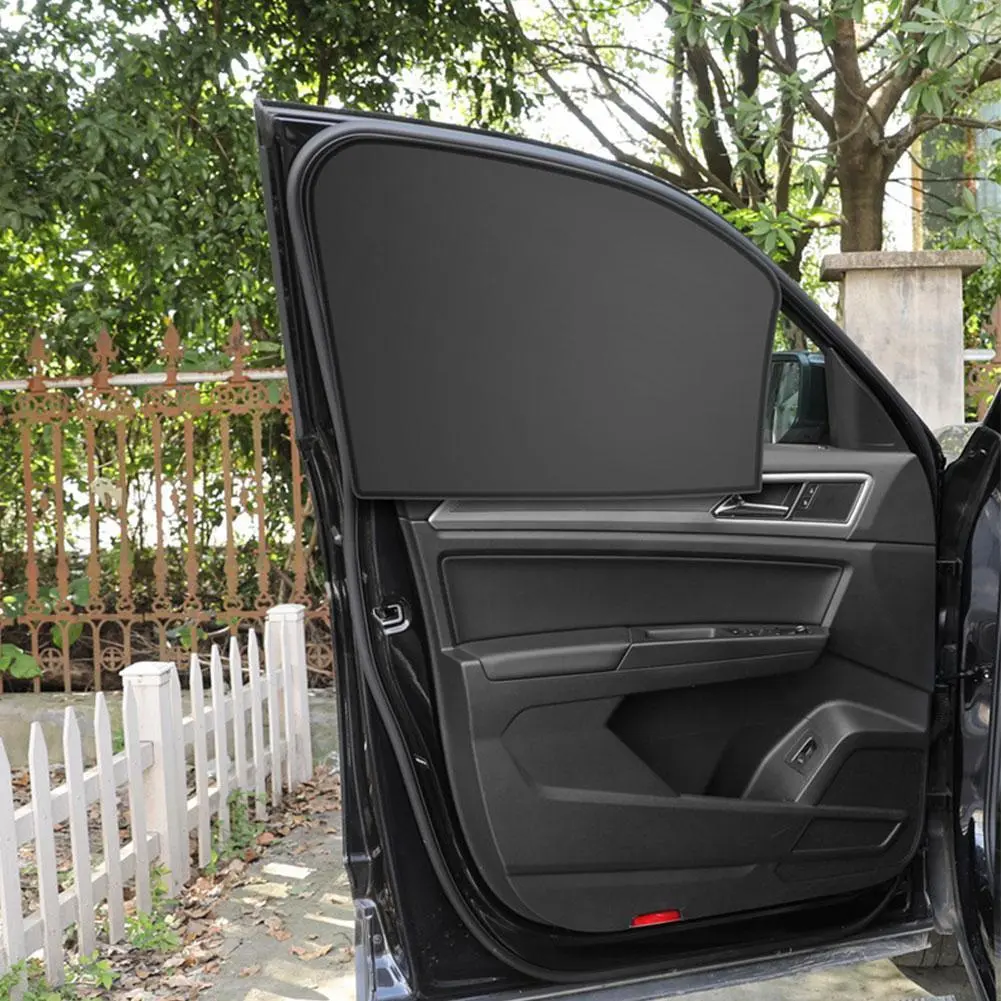 1/4Pcs Mesh Magnetic Car Side Window Sun Shade Universal Rear Sun Protection Heat Insulation Car Black Shade Portable Durable