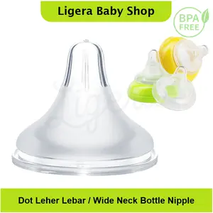 LIGERA Dot Bayi Peristaltic Wide Neck 5cm untuk botol PGN, PHL Avent, Empeng Pacifier Nipple Leher Lebar Anti Kolik Bebas BPA