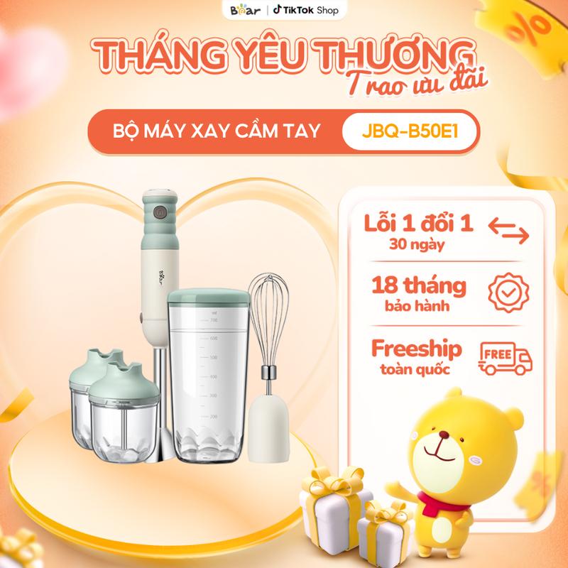 [Giá Hời] Bộ Máy Xay Cầm Tay BEAR Đa Năng Máy Xay Tỏi Ớt Thịt Cua Máy Xay Ăn Dặm Đánh Trứng An Toàn Dễ Sử Dụng JBQ-B50E1