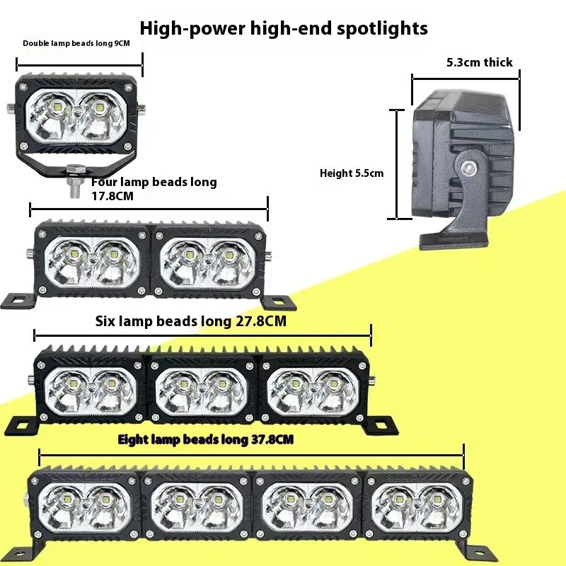 Đèn Led lát ô tô, Hàng mới về, Đèn chiếu điểm từ xa, 12v-80v, Thích hợp cho xe Kỹ Thuật Xe Nông Nghiệp Địa Hình siêu sáng, Sửa đổi lưới tản nhiệt, Đèn trên cùng 1