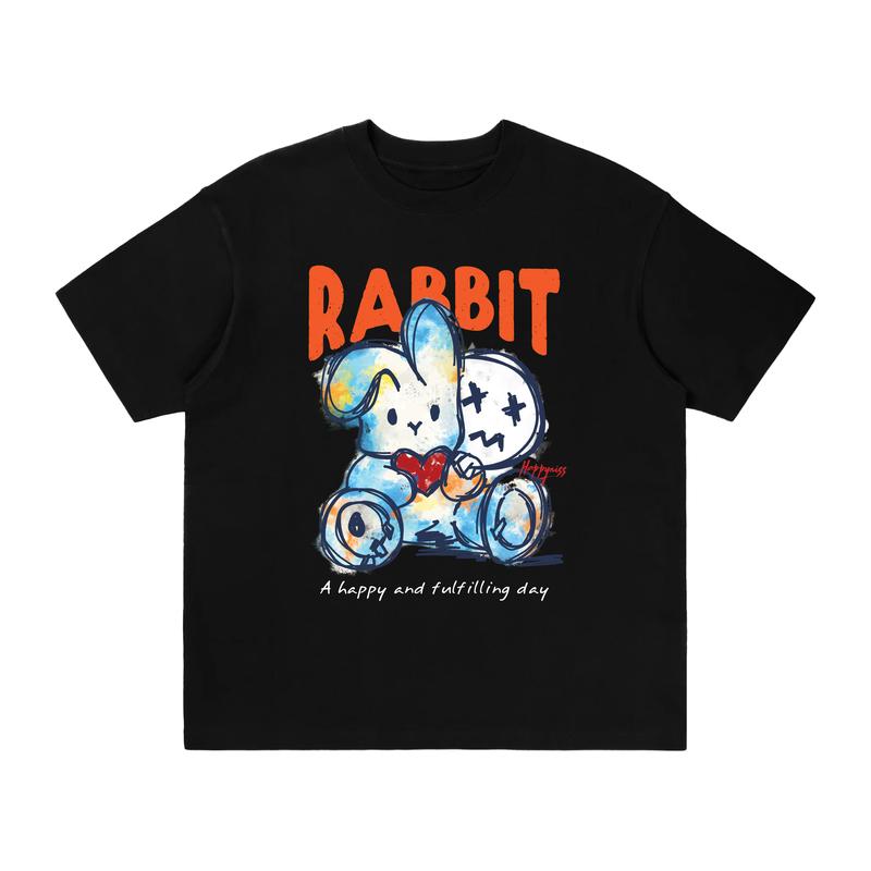 Áo thun VATO Rabbit - Áo phông nam,  nữ, áo thun cotton co giãn 2 chiều dáng suông, form rộng dễ mix match nhiều phong cách 0