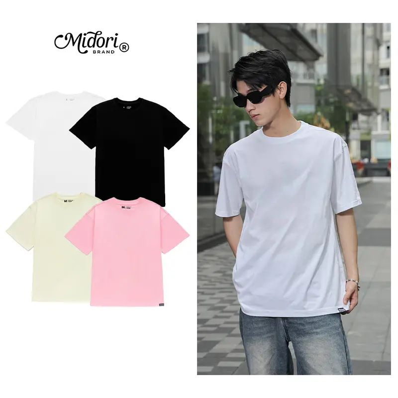 Áo Thun Trơn Form Rộng Tay Lỡ Nam Nữ Unisex | Local Brand MIDORI FOR MAN 0