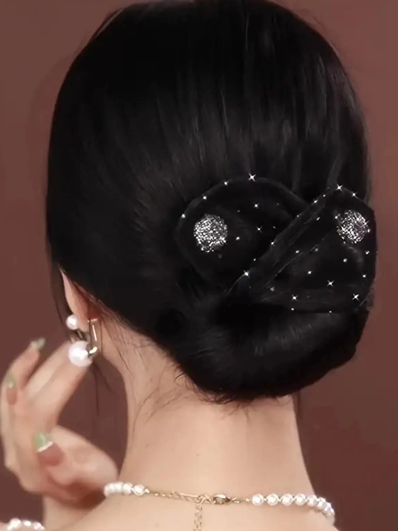 Rhinestone Decor Hair Bun Maker, Elegant Hair Accessories for Women & Girls, Vintage Hairstyles, Perfect for Women Girls, Lazy, Korean and Japanese Style