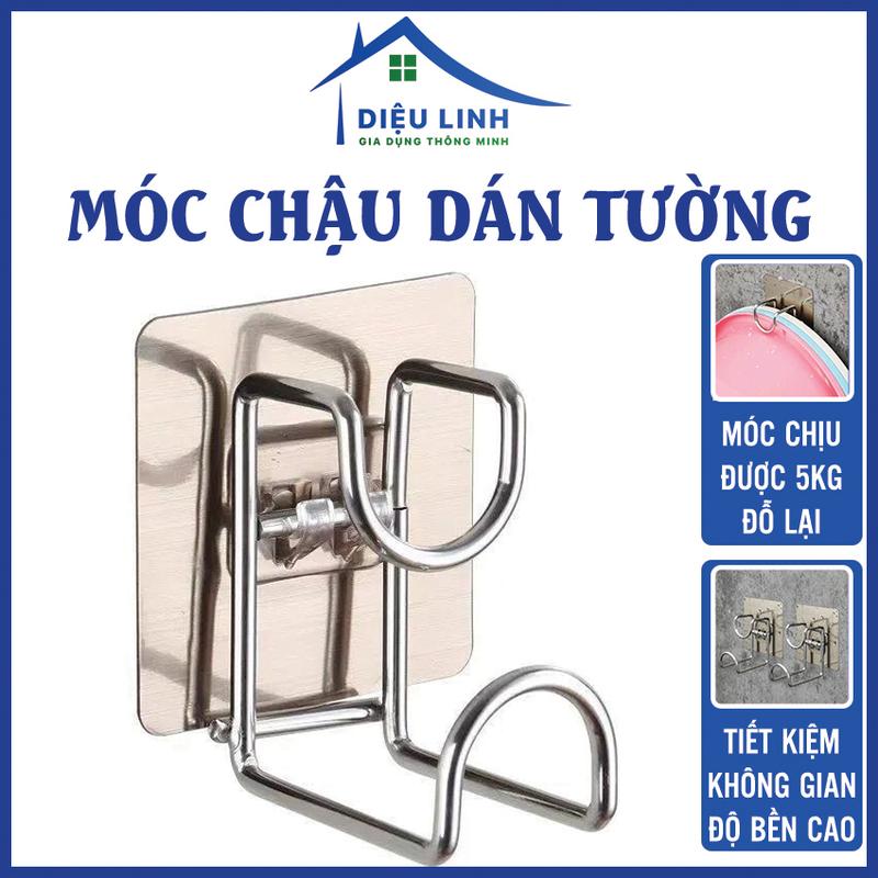 Móc Chậu Dán Tường Nhôm Inox Treo Thau Chậu Quần Áo Đồ Nhà Bếp Nhà Tắm…