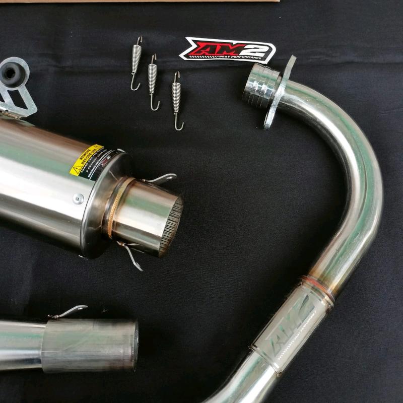 Knalpot Racing AM2 Best Performance tipe BULAT RATA  inlet 50 Cb Gl Megapro tiger 3