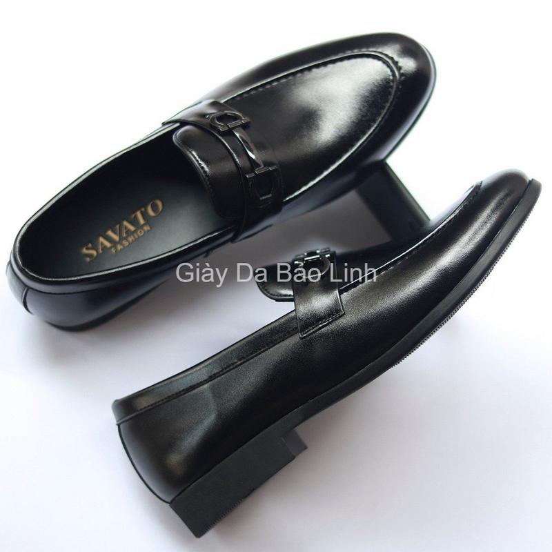 Giày tây lười da nam đai khóa trẻ trung đế cao su khâu chắc chắn có thẻ bảo hành 12 tháng - A64 Shoes