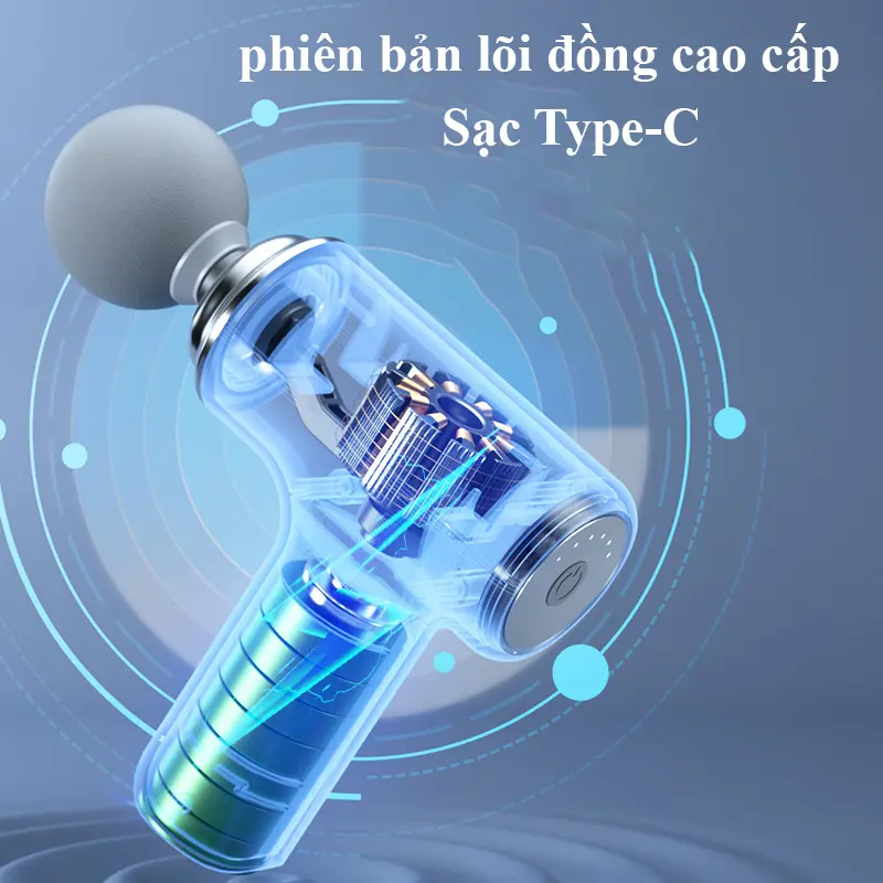[BẢN NÂNG CẤP] Máy Massage Mini Cầm Tay Cao Cấp Công Nghệ AI Cảm Biến Lực Hitoko, Máy Mát Xa Cầm Tay 4 Đầu 6 Cấp Độ Tùy Chỉnh, Máy Massage Tại Nhà 8
