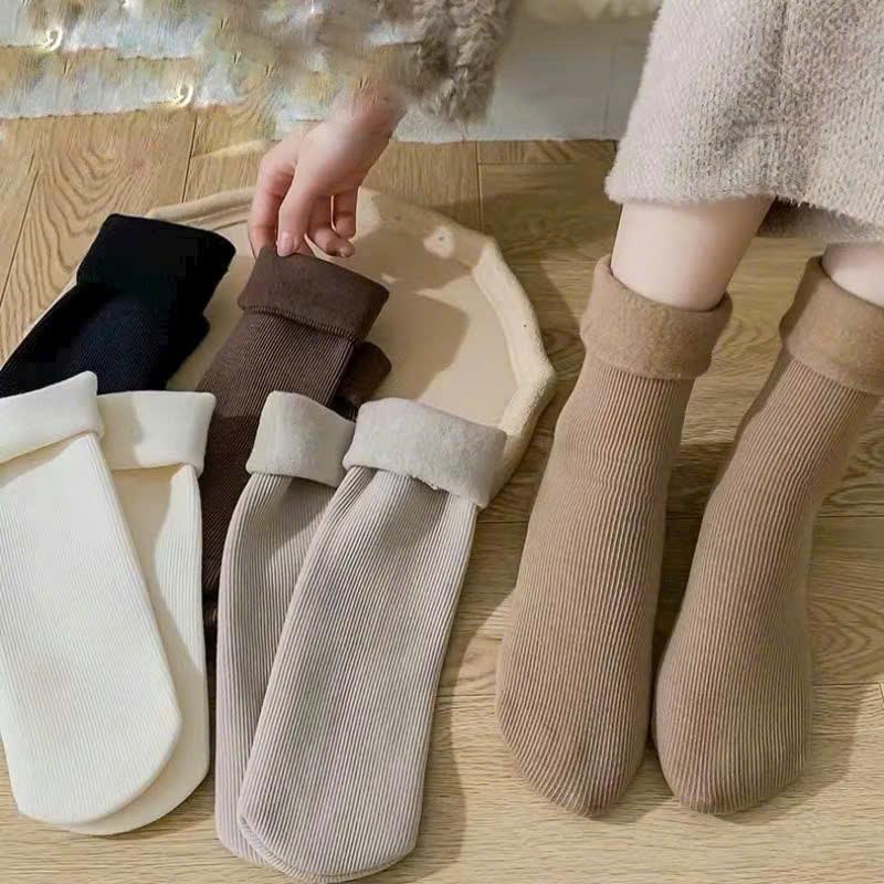 Set 10 đôi tất cổ cao lót lông lót nỉ dày dặn cotton giữ nhiệt mùa đông dành cho nữ mẫu mới