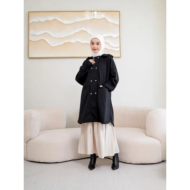 Hijacket Nayara Jaket Muslimah Syar'i Hangat & Elegan Jaket Fleece Premium 0