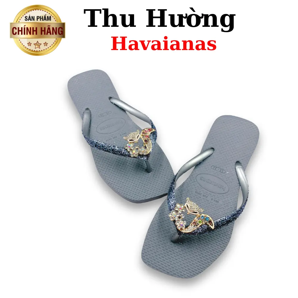 Tổng Hợp Kim Tuyến Đế Vuông Gắn Kèm Charm Hồ Ly Hoa - Từ Brazil - Cao su non tự nhiên, chống trơn trượt - Thu Hường