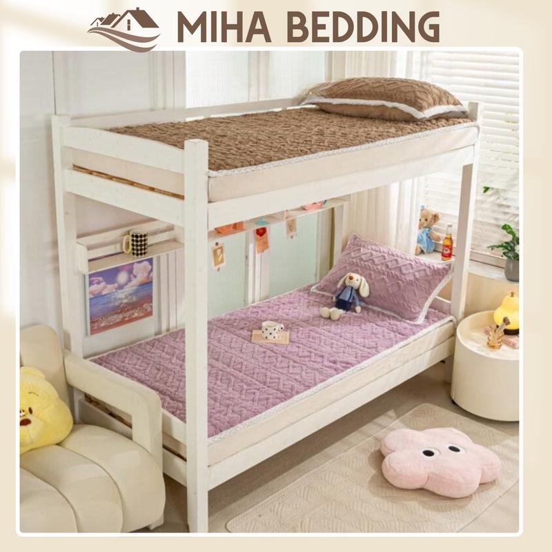 Thảm Lông Cừu Trải Giường 3 Lớp Đa Năng Chất Liệu Bông Trắng Cao Cấp, Nhiều Màu