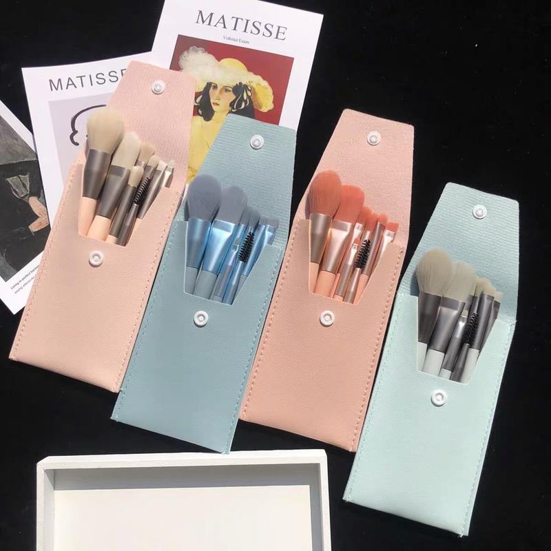 ENSTORESG - Bộ 8 cọ trang điểm pastel tặng kèm bao da 0