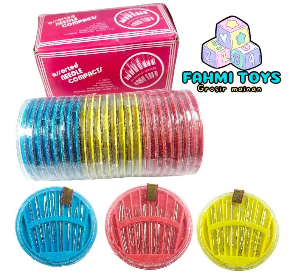 1 box (24 pcs) JARUM JAHIT TANGAN MANUAL wadah bundar jarum jahit set