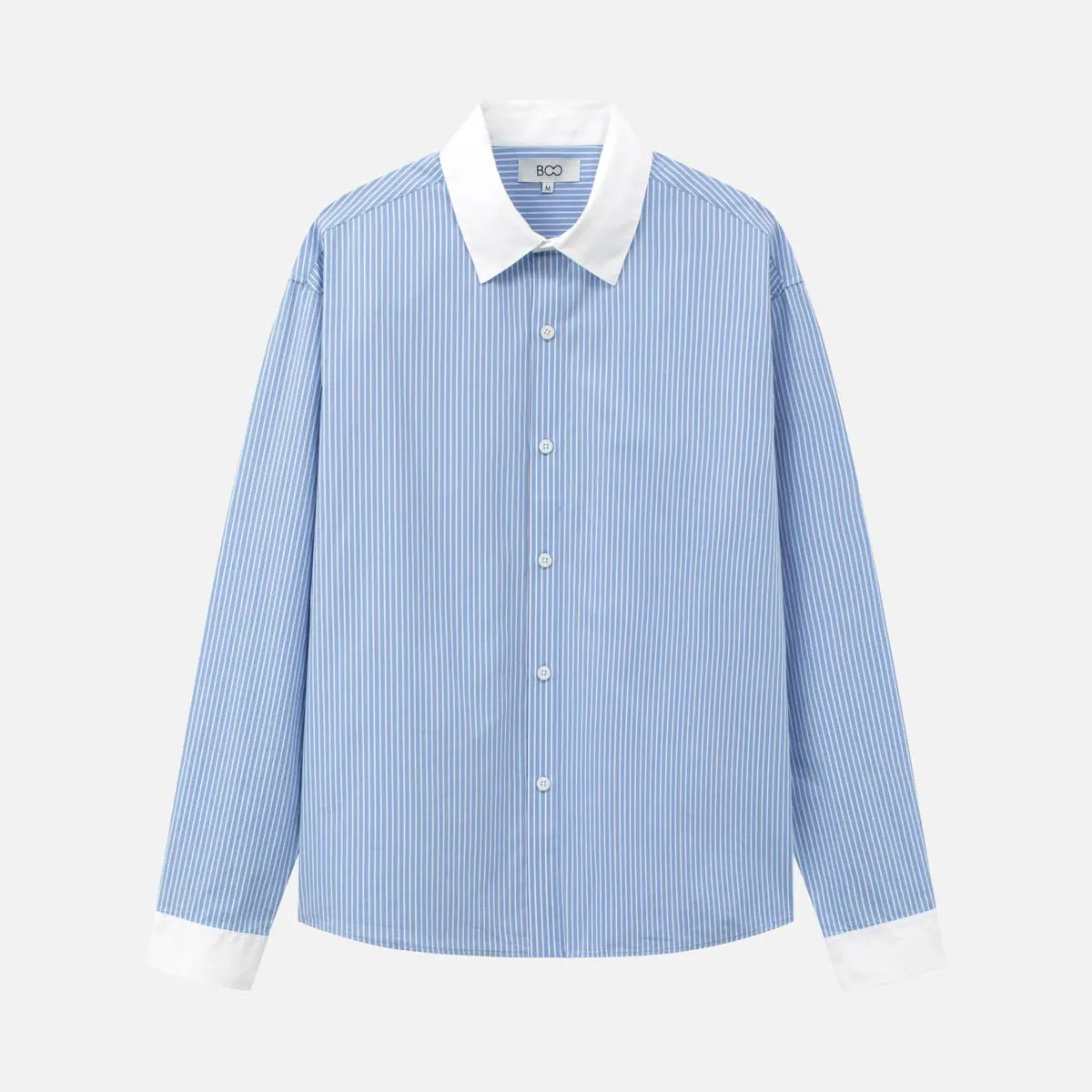 [SALE ĐẬM SÂU] ÁO SƠ MI DÀI OVERSIZED KẺ PHỐI TRẮNG ESS