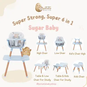 Sugar Baby Super Chair 6in1 - Kursi Makan Anak Meja Belajar SugarBaby