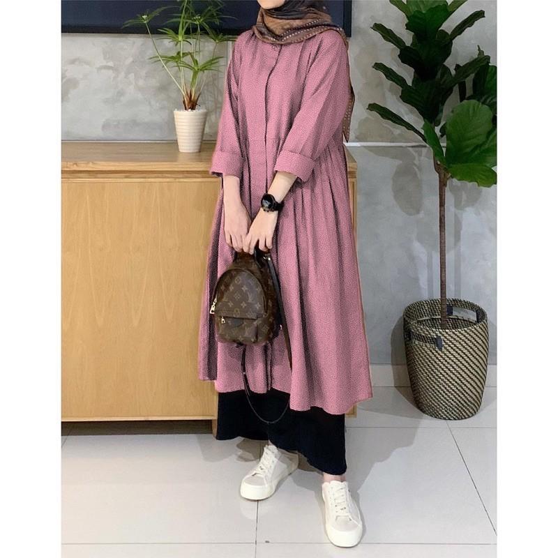 Product Introduction of ATASAN WANITA LONG TUNIK  Muslim FFA SERIES BAHAN RAYON TWILL PREMIUM  Tebal DAN  Lembut   size S, M, L, XL, XXL 27