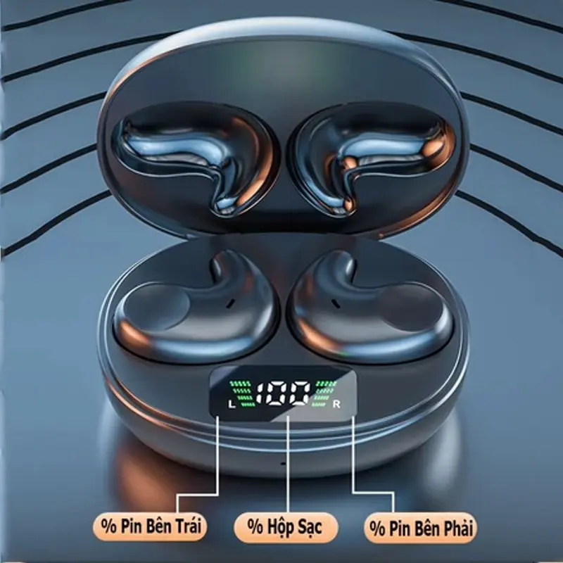 Tai Nghe Bluetooth 5.4 M52 Cảm Ứng Chạm Nằm Ngủ Không Cấn, Độ Trể Thấp, Âm Thanh HiFi Bass Căng, Có Micro Đàm Thoại