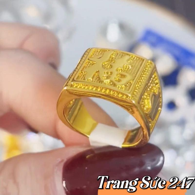 Nhẫn Chữ Phúc 5 Chỉ Màu 18-đeo đời đời ko phai 0