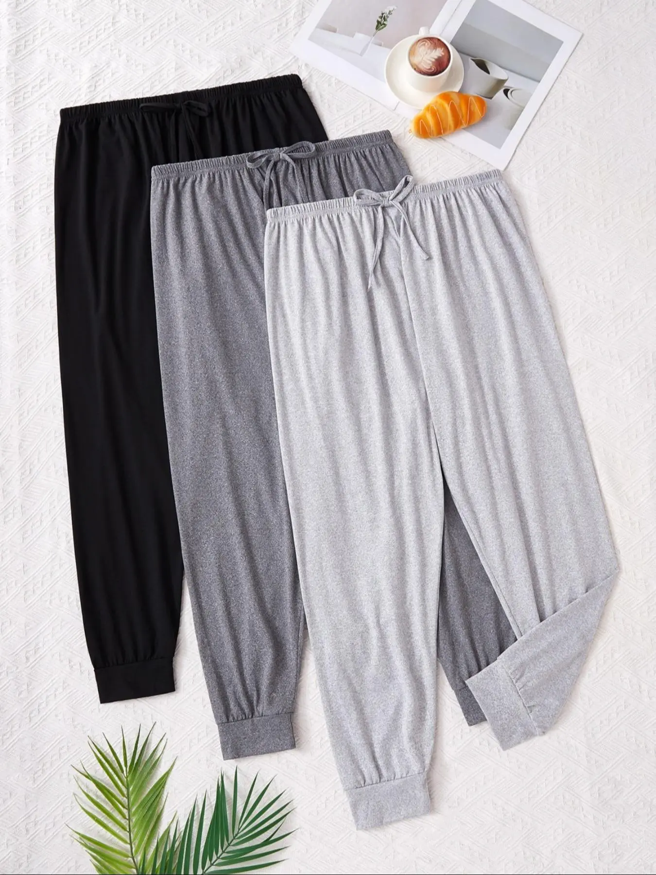【Plus Size】 Solid Color Pajama Pants, Casual Comfy Lounge Trousers for Daily Wear, Women's Sleepwear for All Seasons