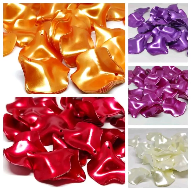 22pcs bahan craft kelopak keriting besar mutiara