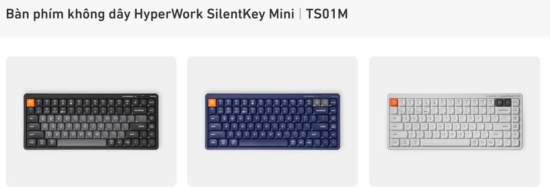 Product Introduction of Bàn phím không dây HyperWork SilentKey Mini TS01M | Hạn chế tiếng ồn khi gõ phím - Thời lượng pin sử dụng 40 ngày - Bảo hành 12 tháng chính hãng ban phim 24