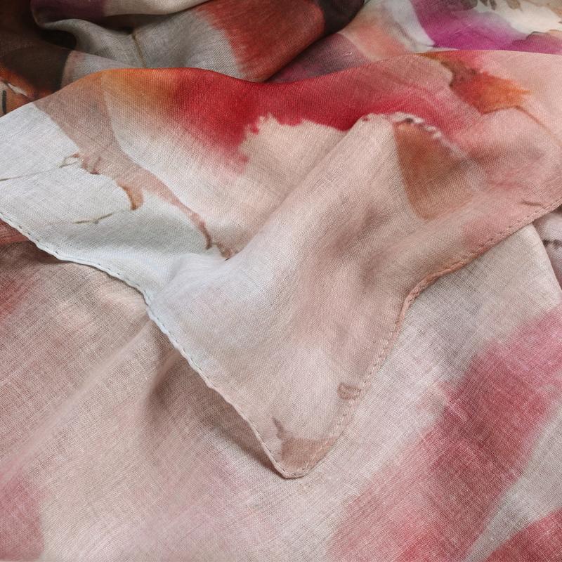 Product Introduction of Watercolor Floral Polyester Cotton Breathable Light Weight Soft Long Fashion Headscarf Single Sided Printing Muslim Hijabs Shawl 6