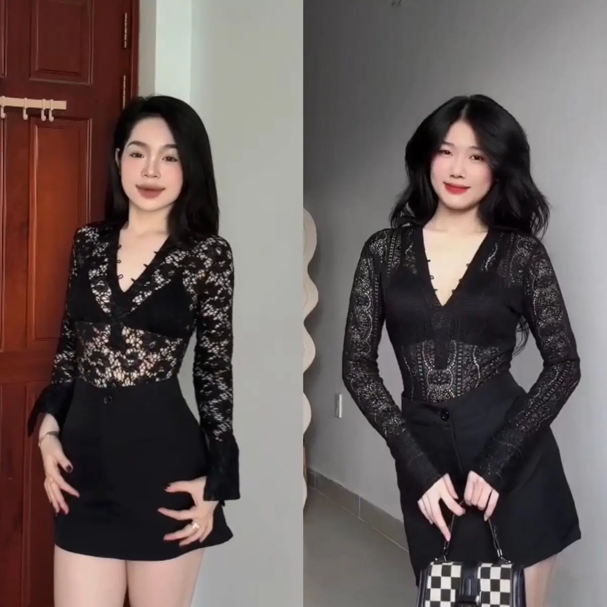 Bodysuit ren dài tay