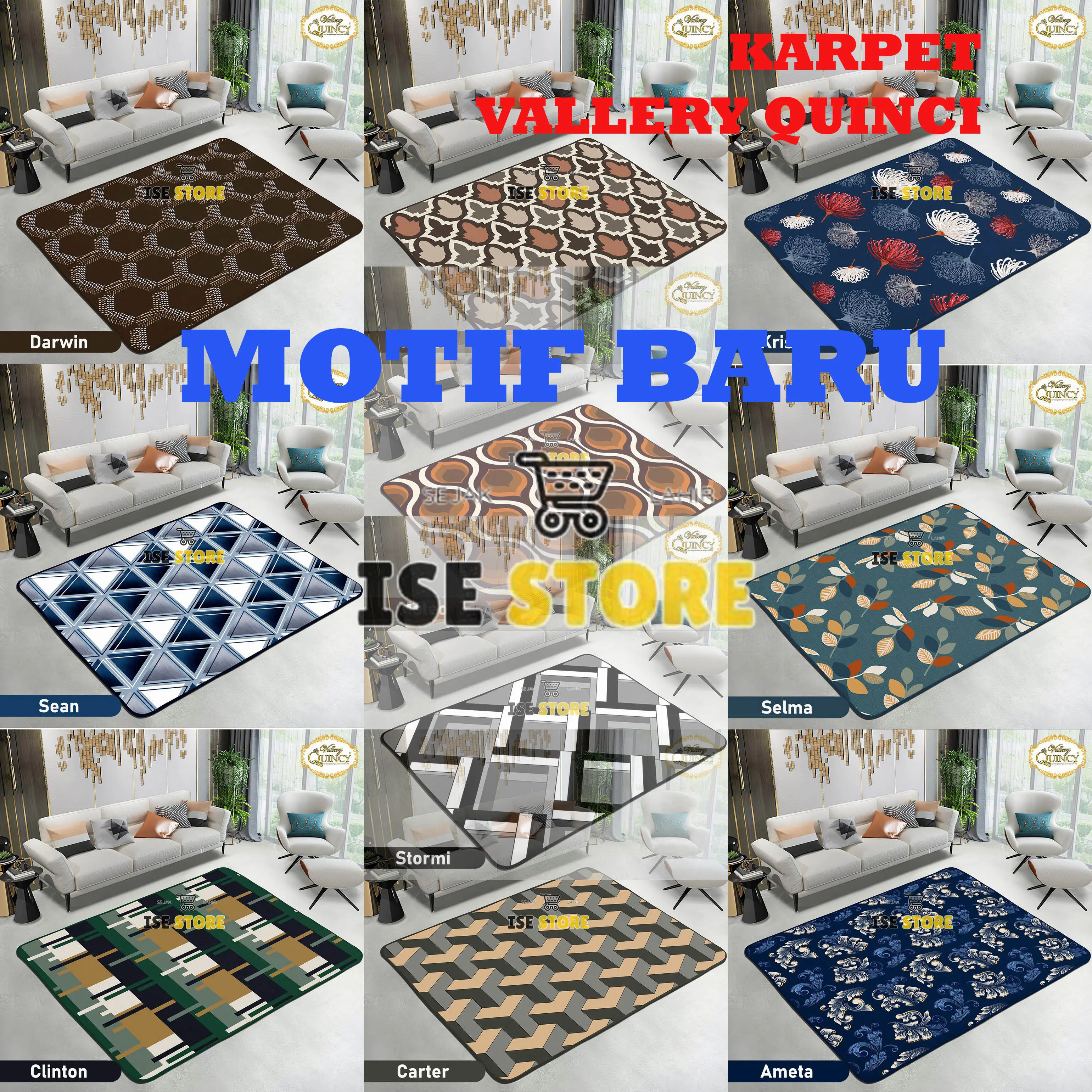 Internal Karpet Vallery Quincy Terlaris uk 150x190 Motif Baru KARPET MALAYSIA MINIMALIS Anti Selip Dekorasi