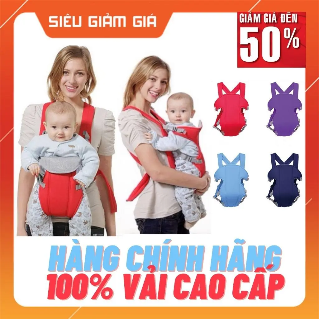 Dây Đai Cho Bé Đi Xe Máy , Địu Em Bé Đa Năng 4 Tư Thế , 100% Cotton và bông , Cảm Giác Thoải Mái