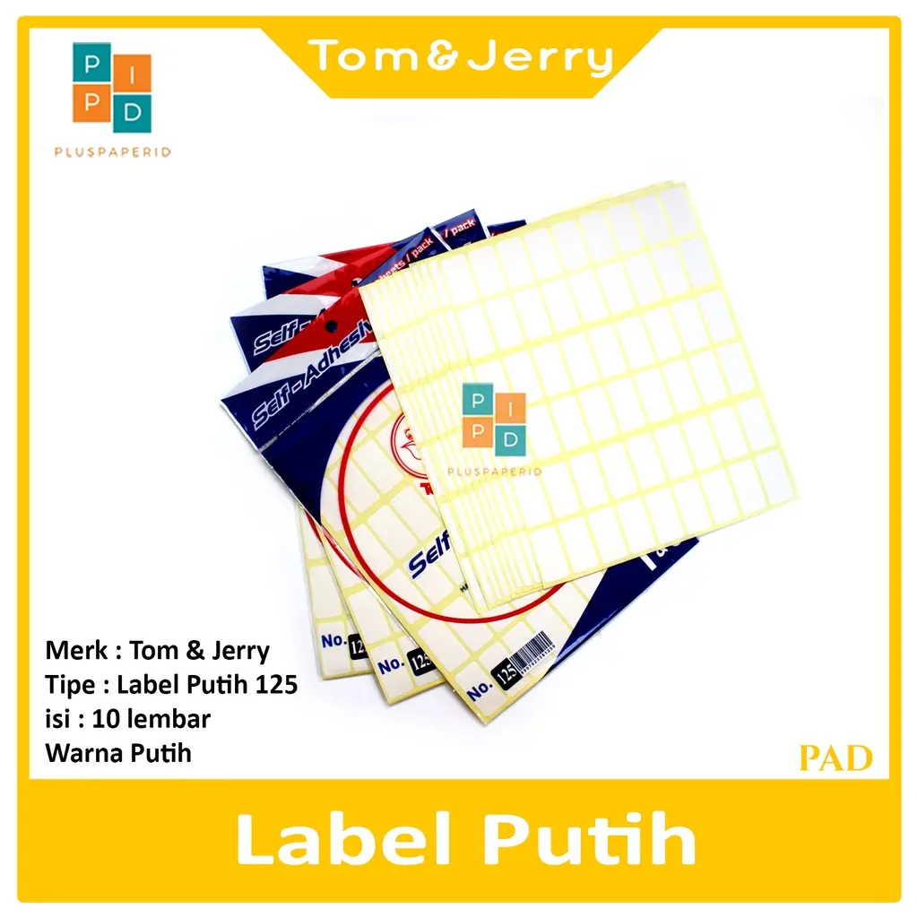 Tom & Jerry Label Paper Putih No.125 - Pad