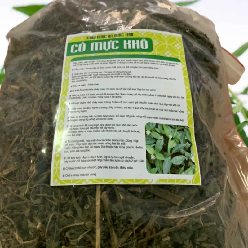 1Kg Cây Cỏ Mực (Cỏ Nhọ Nồi Khô) Đóng Gói Sạch Sẽ 3