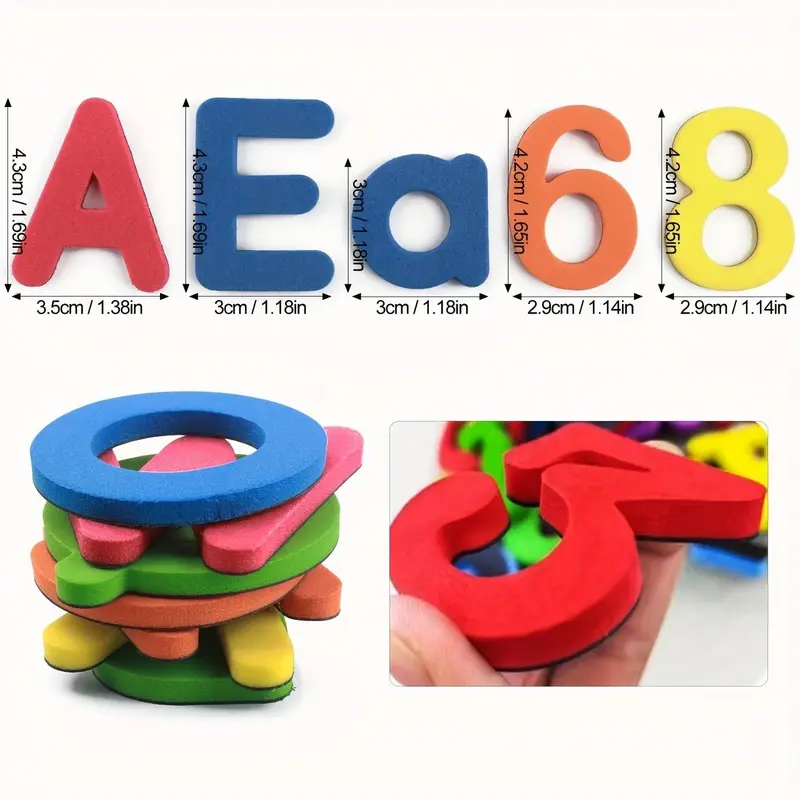 Magnetic Alphabet & Number & Symbols Set, 50pcs/set Random Color Magnetic Fridge Magnet, Home Decor for Kitchen Classroom Dining Room, Decoration 1