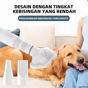 Blower Peliharaan 2-in-1 - Pengering & Sisir Bulu Kucing/Anjing, Penghilang Kusut One-Touch, Pembersih Udara Panas, Aman & Cepat Keringkan Hewan