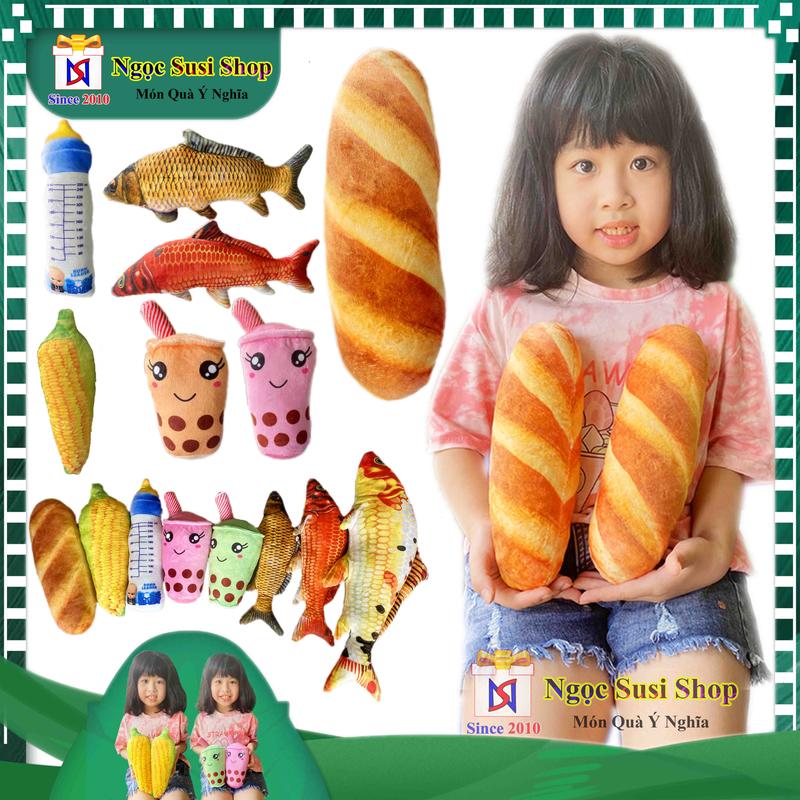 THÚ NHỒI BÔNG 3D BÁNH MÌ TRÀ SỮA BÌNH SỮA TRÁI BẮP SIZE NHÍ CHO BÉ - GẤU BÔNG 3D SIZE NHÍ Thú Bông Đồ Chơi Toy Phát Nhạc 2