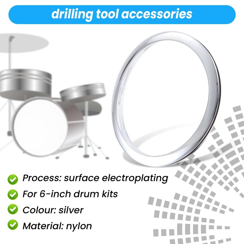 Bộ Trống, 6 Inch, Cho Trống Bass, Có Vòng Lỗ, Phụ Kiện Dụng Cụ Khoan Trống 2