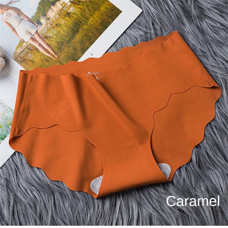 Quần Lót Trơn Thiết Kế Đơn Giản, Hàng Mới Về, Cạp Thường Không Đường May, Đồ Lót Nữ, Mỏng Và Thoải Mái, Được Làm Bằng Lụa Lạnh, Kiểu Quần Sịp 7