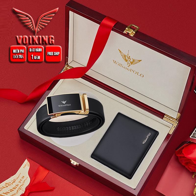 Combo ví thắt lưng hàng hiệu Williampolo Full túi xách + hộp gỗ cao cấp V12