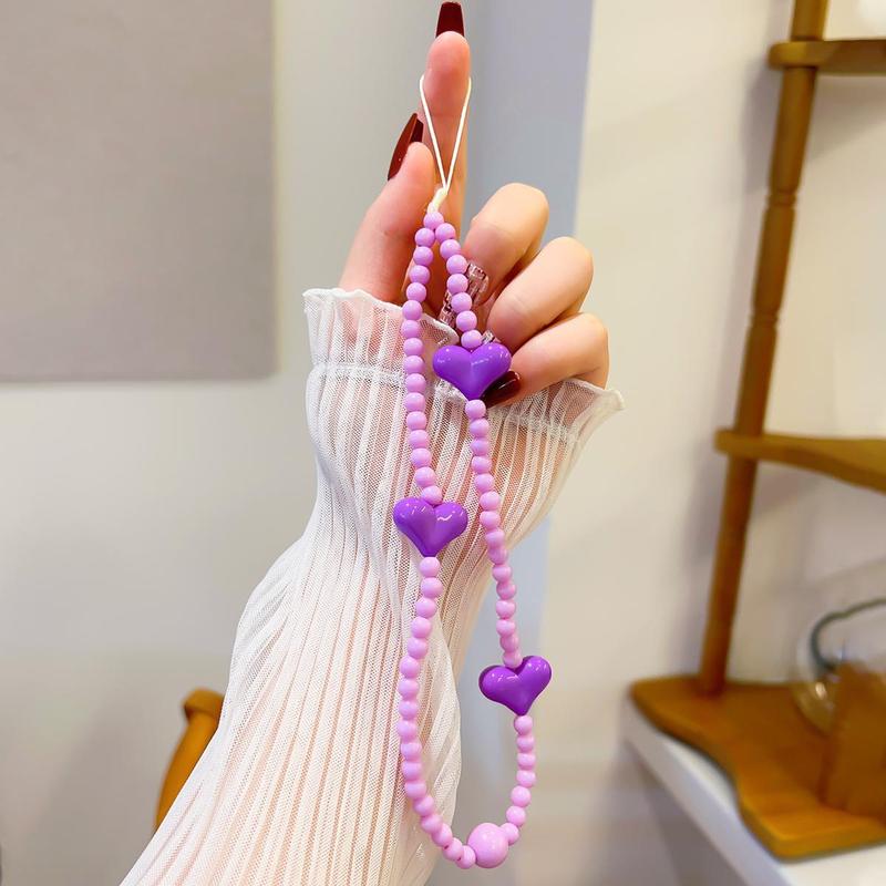 Beaded Phone Chain, Creative Design Mobile Phone Lanyard Charm, Decorative Hanging Strap for Phone 4