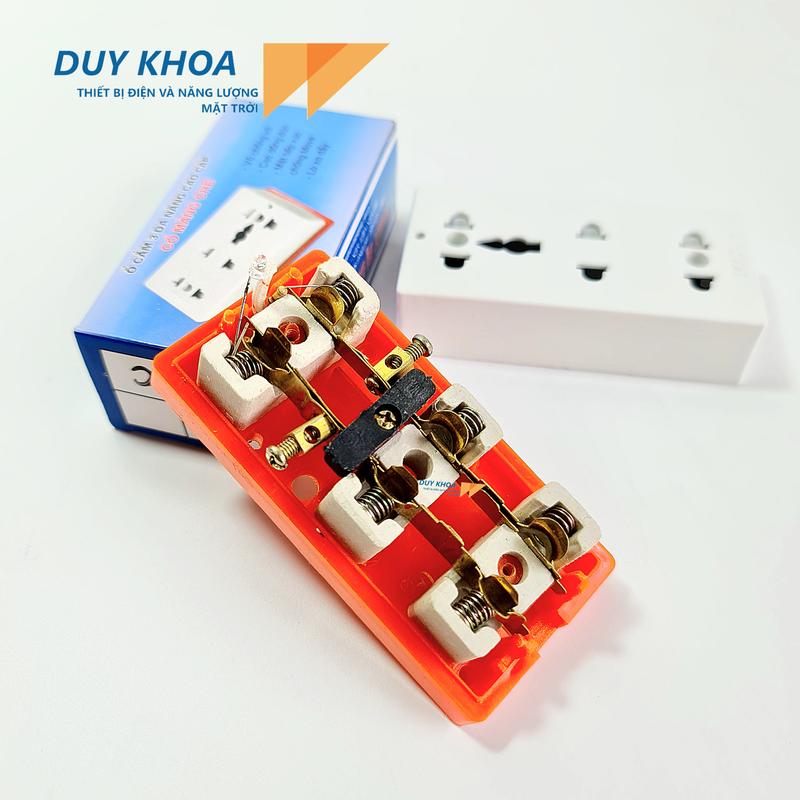 Ổ Cắm Điện Chịu Tải 3 Lõi Sứ VINAMAX - Hàng Việt Nam chất lượng cao vn ổ cắm chịu tải cao hình chữ nhật vn ổ  cắm chống cháy nổ không dây đa năng
