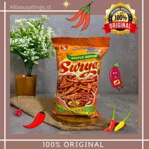 Kerupuk bawang SURYA 225grm oleh oleh khas Makassar Rasa Pedas Food Snack