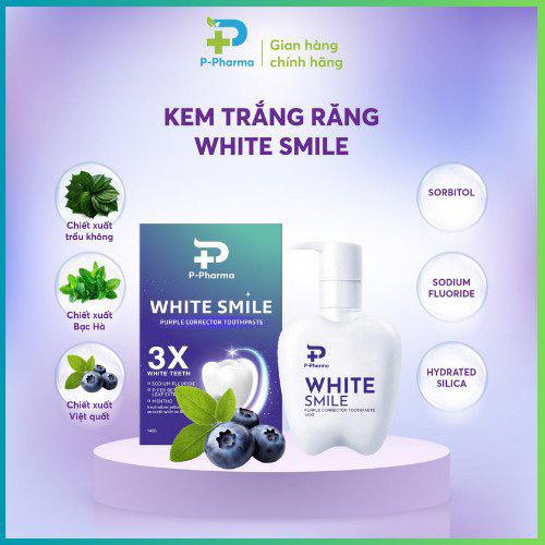 Product Introduction of Combo 2 Kem Đánh Trắng Răng White Smile Giúp Trắng Răng, Hơi Thở Thơm Mát - Lọ 140 gram - Đơn 2 chai 5