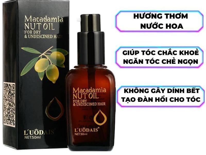 Tinh dầu dưỡng tóc MACADAMIA serum dưỡng tóc uốn Luodais NUT OIL 50ML