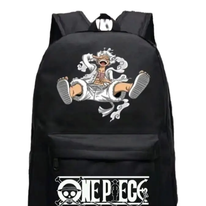 Tas ransel backpack series one piece tas sekolah pria wanita warna hitam Mesin Dicuci Backpacks